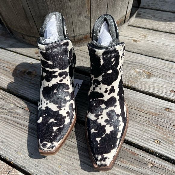 LST Pair size 6 Genuine Cowhide Ankle Bootie Women Boho Western Shoe boot New - Picture 6 of 12